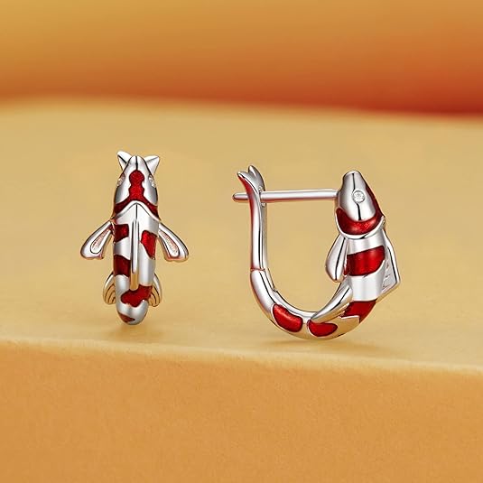 Koi Fish Huggie Hoop Earrings