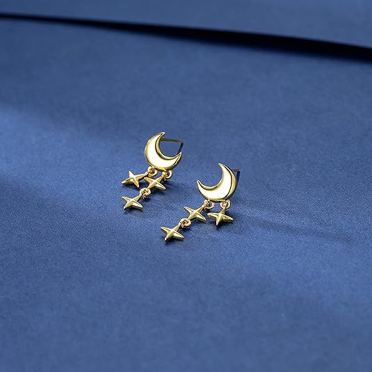 Moon Star Drop Earrings