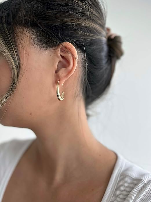 Oval Pull-Through Hoop Earrings