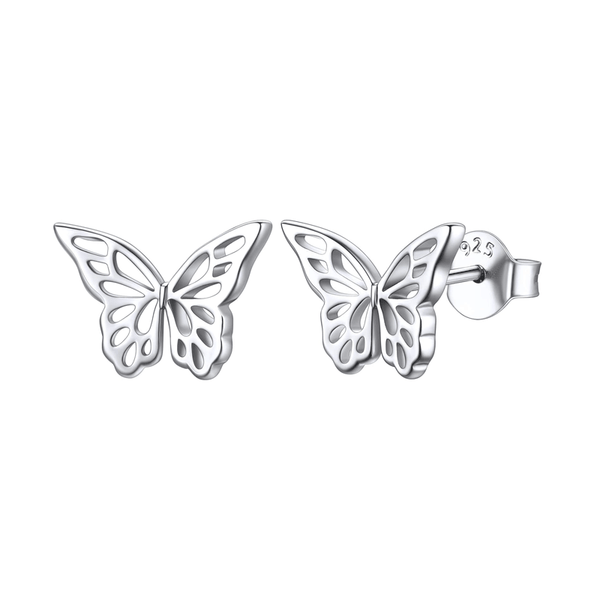 Sterling Silver Butterfly Stud Earrings