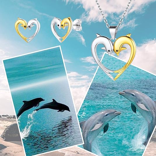 Kissing Dolphin Stud Earrings