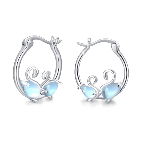 Swan Hoop Earrings