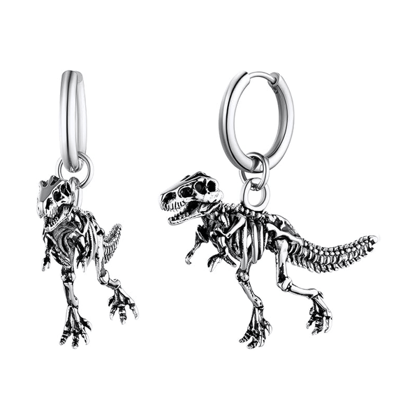 T Rex Dinosaur Skeleton Drop Earrings