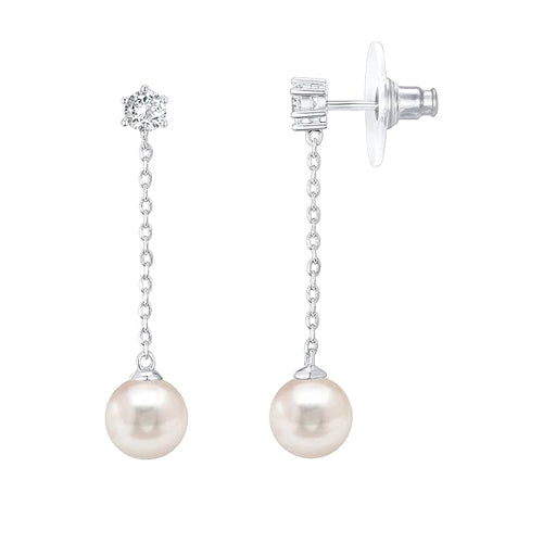 Linear Pearl Drop Earrings