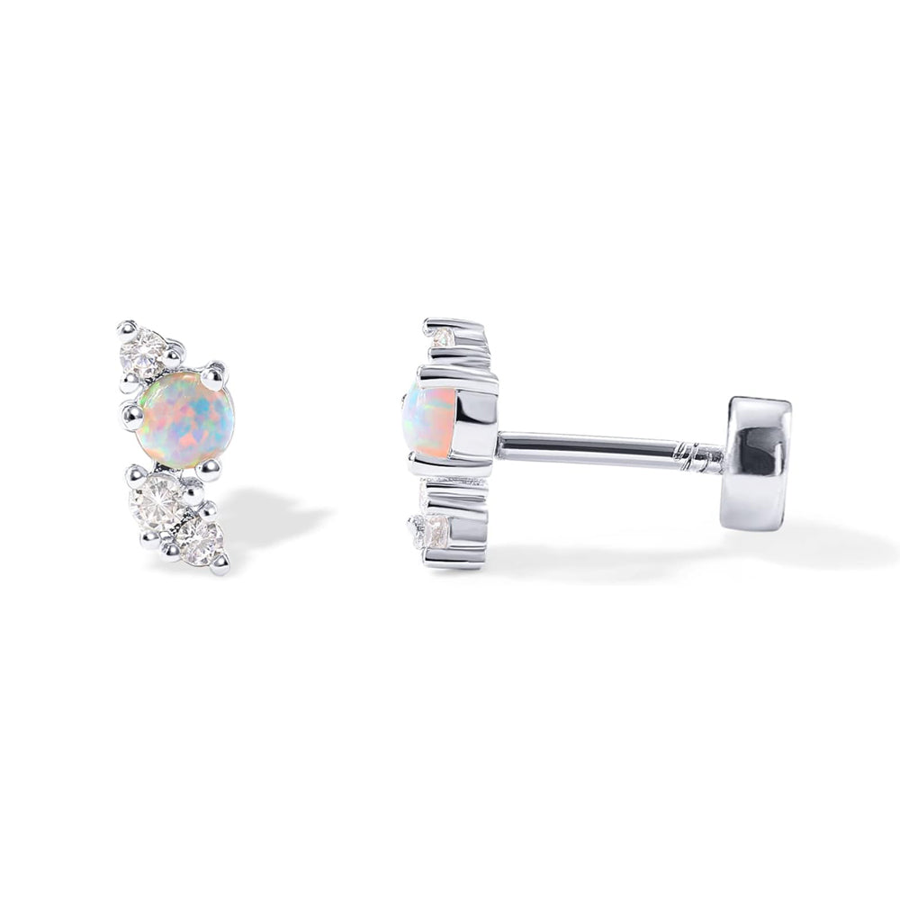 Opal Stud Flat Back Earrings