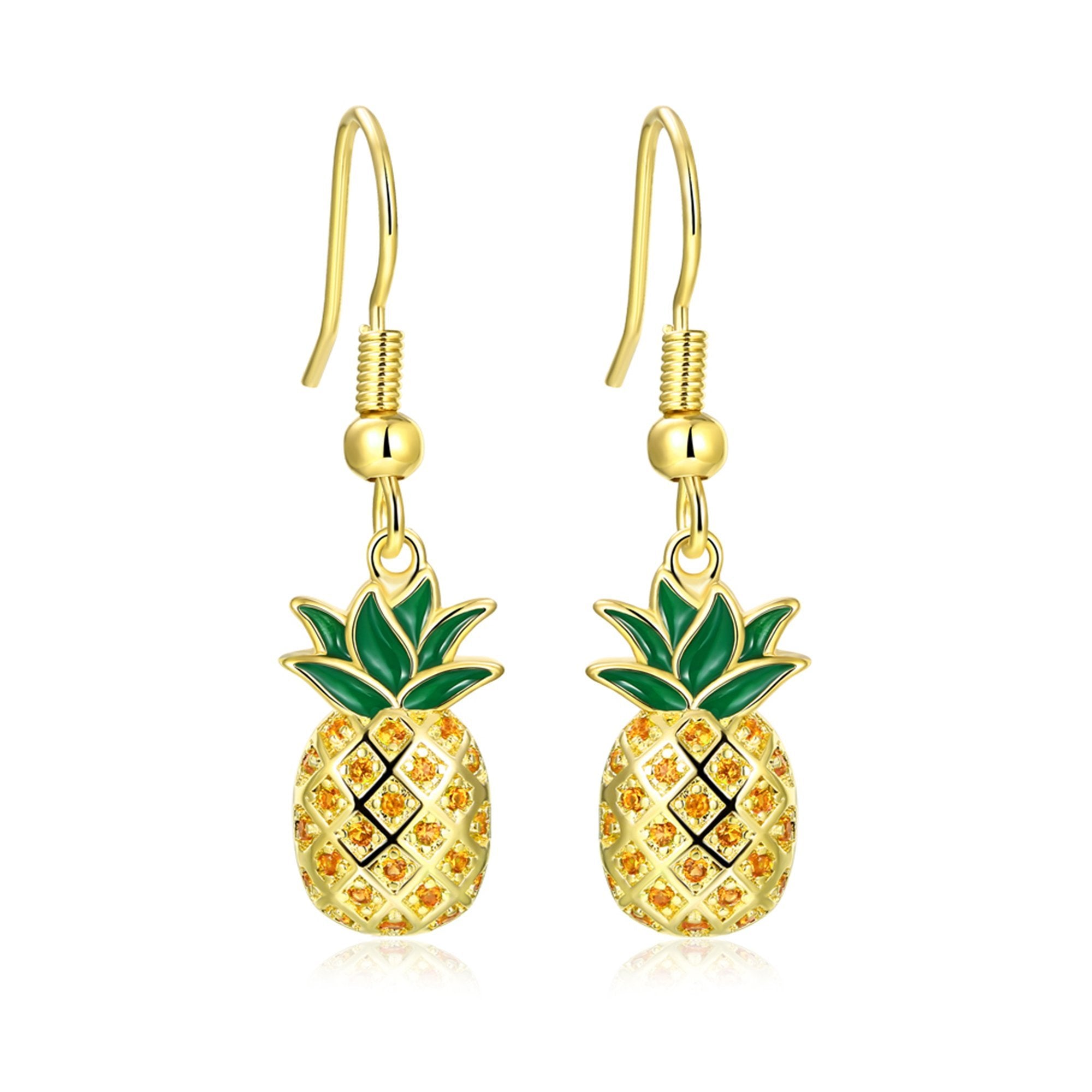 Gold pineapple store earrings