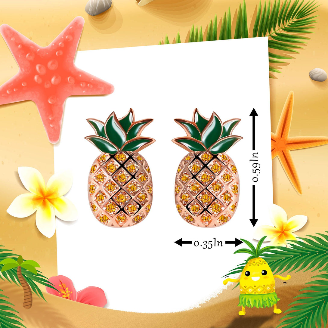 Rose Gold Pineapple Stud Earrings - Trensygo Jewelry