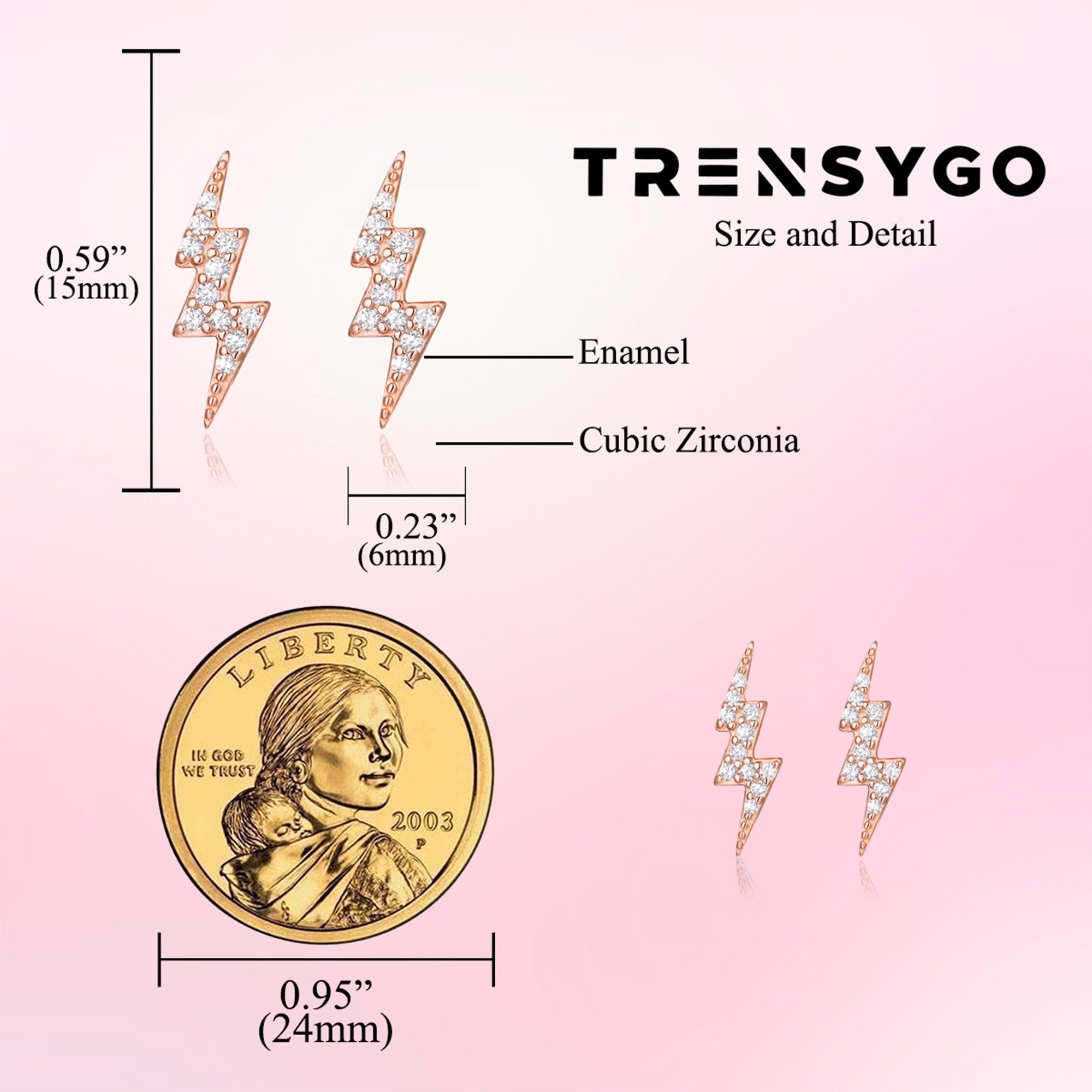 EPIRORA Rose Gold Stud Earrings for Women Men Girls- 3 Pairs India | Ubuy