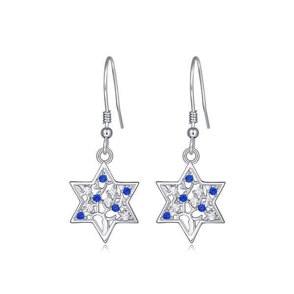 Sterling Silver Star of David Earrings