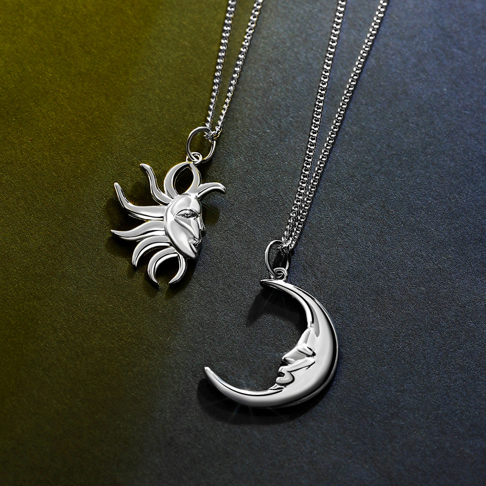 Amazon.com: OHAYOO Sun Moon Couples Necklace 925 Sterling Silver Sun And Moon  Pendant Bff Sister Friendship Couple Matching Necklace Set Sun Moon Couples  Jewelry For Women Men : Clothing, Shoes & Jewelry